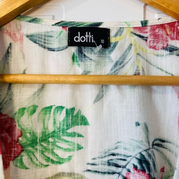 NWOT White Floral Tie Up Bolero Ruffle Cap Sleeves 10 - Picture 13 of 15